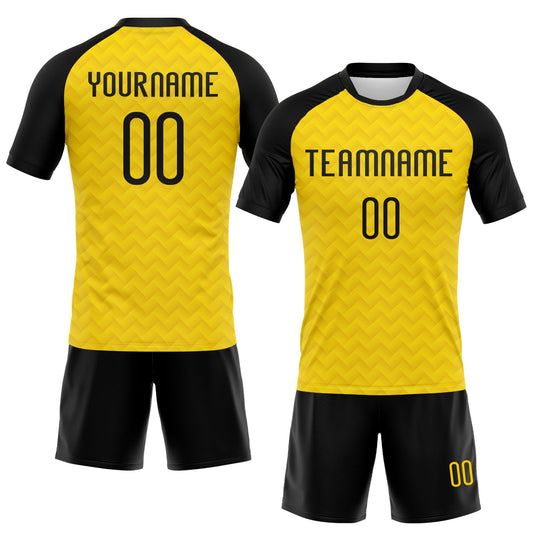 Maxcorners Custom Yellow Black Geometric Shape Sublimation Volleyball Uniform Jersey LM2605