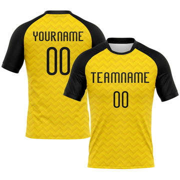 Maxcorners Custom Yellow Black Geometric Shape Sublimation Volleyball Uniform Jersey LM2605