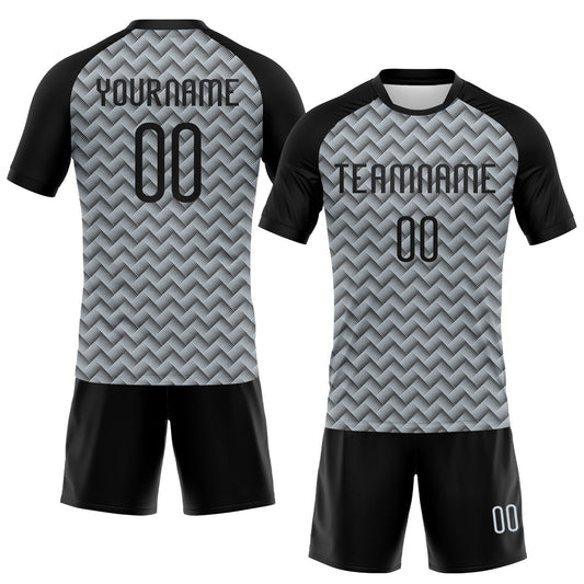 Maxcorners Custom Silver Black Geometric Shape Sublimation Volleyball Uniform Jersey LM2605