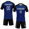 Maxcorners Custom Navy Thunder Blue-Black Geometric Shape Sublimation Volleyball Uniform Jersey LM2605