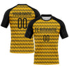 Maxcorners Custom Gold Black Geometric Shape Sublimation Volleyball Uniform Jersey LM2605