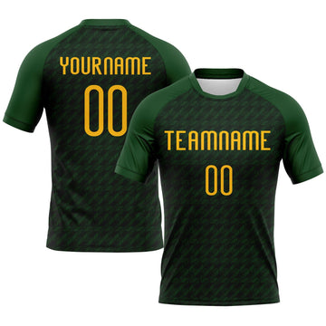 Maxcorners Custom Green Gold Geometric Shape Sublimation Volleyball Uniform Jersey LM2605