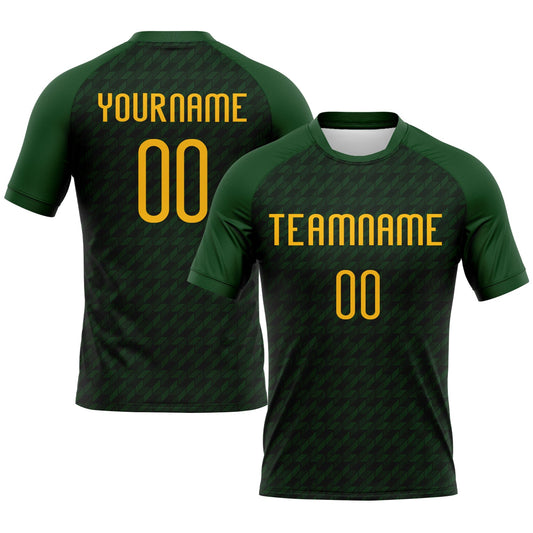 Maxcorners Custom Green Gold Geometric Shape Sublimation Volleyball Uniform Jersey LM2605