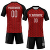 Maxcorners Custom Red White-Black Geometric Shape Pro Sublimation Volleyball Uniform Jersey LM2605