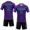 Maxcorners Custom Purple Teal-Black Geometric Shape Sublimation Volleyball Uniform Jersey LM2605