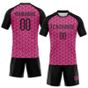 Maxcorners Custom Pink Black Geometric Shape Sublimation Volleyball Uniform Jersey LM2605