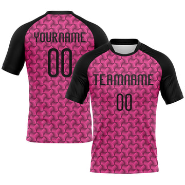 Maxcorners Custom Pink Black Geometric Shape Sublimation Volleyball Uniform Jersey LM2605
