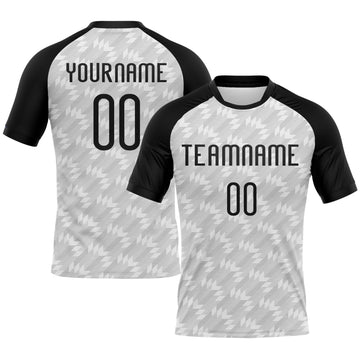 Maxcorners Custom White Black Geometric Shape Pro Sublimation Volleyball Uniform Jersey LM2605