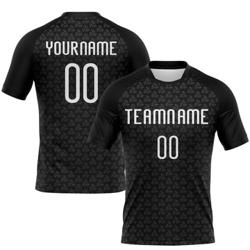 Maxcorners Custom Black White Geometric Shape Sublimation Volleyball Uniform Jersey LM2605