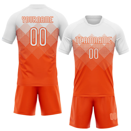 Maxcorners Custom Orange White Geometric Shape Sublimation Volleyball Uniform Jersey LM2605