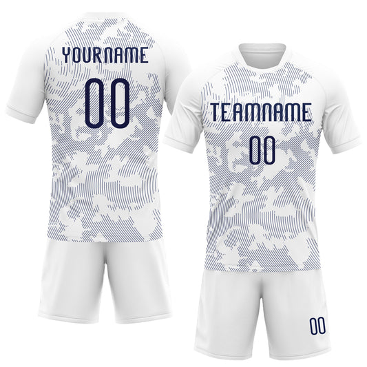 Maxcorners Custom White Navy Curve Lines Sublimation Volleyball Uniform Jersey LM2605