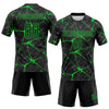 Maxcorners Custom Black Neon Green Abstract Network Sublimation Volleyball Uniform Jersey LM2605