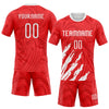 Maxcorners Custom Red White Abstract Fragment Art Sublimation Volleyball Uniform Jersey LM2605