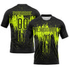 Maxcorners Custom Black Neon Green Dripping Splatter Art Sublimation Volleyball Uniform Jersey LM2605