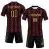 Maxcorners Custom Black Old Gold-Red Abstract Shape Sublimation Volleyball Uniform Jersey LM2605