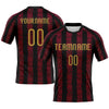 Maxcorners Custom Black Old Gold-Red Abstract Shape Sublimation Volleyball Uniform Jersey LM2605
