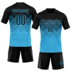 Maxcorners Custom Sky Blue Black Geometric Shape Sublimation Volleyball Uniform Jersey LM2605