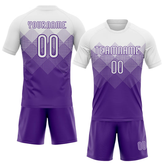 Maxcorners Custom Purple White Geometric Shape Sublimation Volleyball Uniform Jersey LM2605