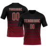Maxcorners Custom Black Maroon-Cream Pinstripe Fade Fashion Sublimation Volleyball Uniform Jersey LM2605