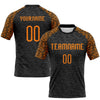 Maxcorners Custom Black Bay Orange Animal Print Sublimation Volleyball Uniform Jersey LM2605