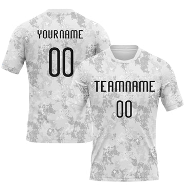 Maxcorners Custom White Black-Gray Abstract Shape Sublimation Volleyball Uniform Jersey LM2605