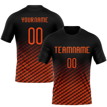 Maxcorners Custom Black Orange Geometric Shape Sublimation Volleyball Uniform Jersey LM2605