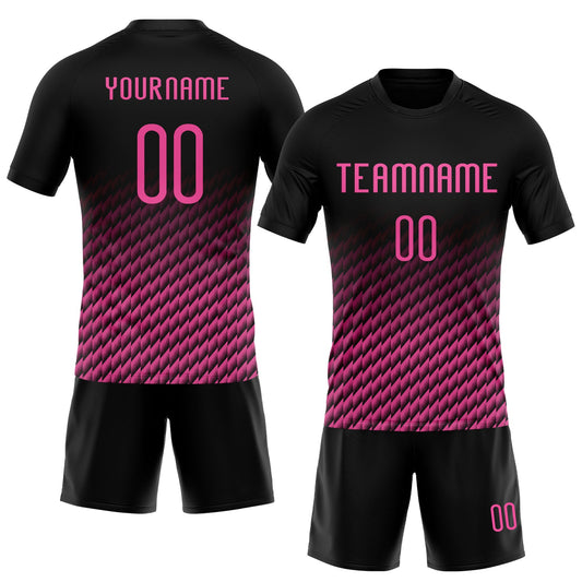 Maxcorners Custom Black Pink Geometric Shape Sublimation Volleyball Uniform Jersey LM2605