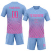 Maxcorners Custom Light Blue Pink Geometric Shape Sublimation Volleyball Uniform Jersey LM2605