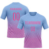 Maxcorners Custom Light Blue Pink Geometric Shape Sublimation Volleyball Uniform Jersey LM2605