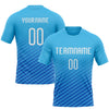 Maxcorners Custom Sky Blue White-Thunder Blue Geometric Shape Sublimation Volleyball Uniform Jersey LM2605
