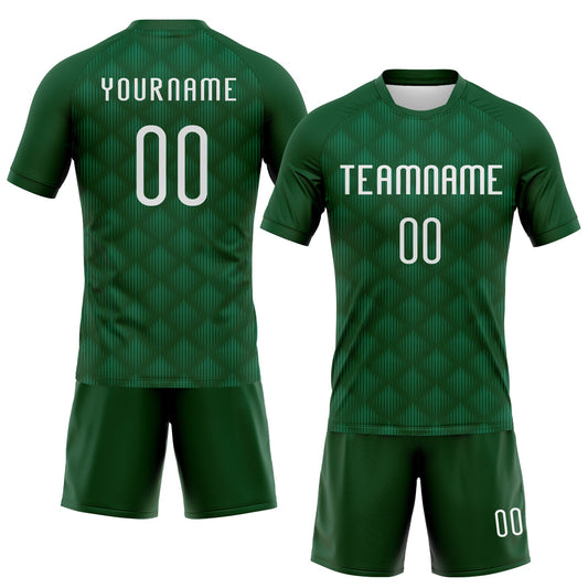 Maxcorners Custom Green White Geometric Shape Sublimation Volleyball Uniform Jersey LM2605