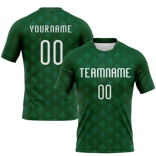 Maxcorners Custom Green White Geometric Shape Sublimation Volleyball Uniform Jersey LM2605