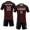 Maxcorners Custom Black White-Red Geometric Shape Sublimation Volleyball Uniform Jersey LM2605
