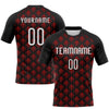 Maxcorners Custom Black White-Red Geometric Shape Sublimation Volleyball Uniform Jersey LM2605