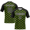 Maxcorners Custom Black White-Neon Green Geometric Shape Sublimation Volleyball Uniform Jersey LM2605