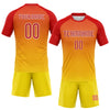 Maxcorners Custom Yellow Red-White Geometric Shape Sublimation Volleyball Uniform Jersey LM2605