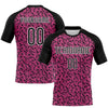 Maxcorners Custom Pink Black-White Geometric Shape Sublimation Volleyball Uniform Jersey LM2605
