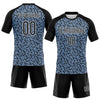 Maxcorners Custom Light Blue Black-White Geometric Shape Elite Sublimation Volleyball Uniform Jersey LM2605