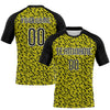 Maxcorners Custom Light Yellow Black-White Geometric Shape Sublimation Volleyball Uniform Jersey LM2605