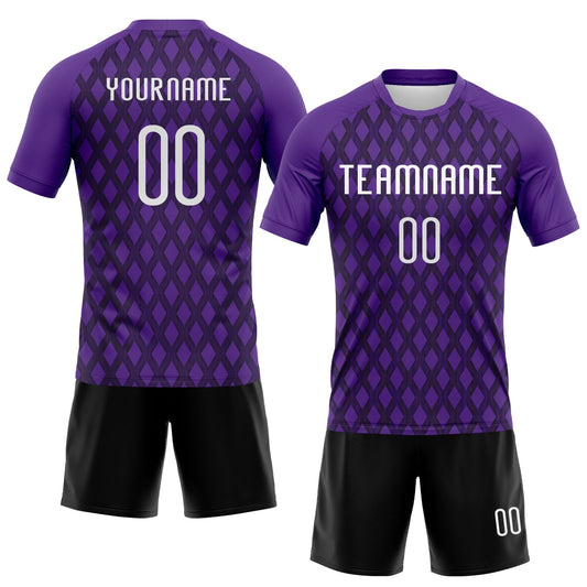 Maxcorners Custom Purple White-Black Geometric Shape Sublimation Volleyball Uniform Jersey LM2605