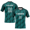 Maxcorners Custom Midnight Green White-Black Geometric Shape Sublimation Volleyball Uniform Jersey LM2605