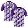 Maxcorners Custom Purple Black-White Geometric Shape Sublimation Volleyball Uniform Jersey LM2605