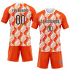 Maxcorners Custom Orange Black-White Geometric Shape Sublimation Volleyball Uniform Jersey LM2605
