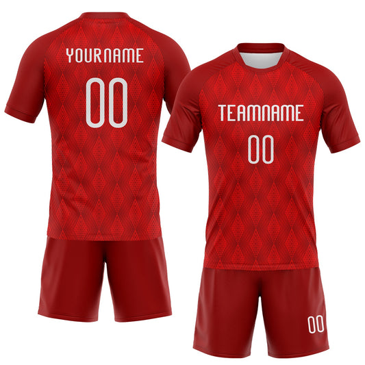 Maxcorners Custom Red White Geometric Shape Sublimation Volleyball Uniform Jersey LM2605