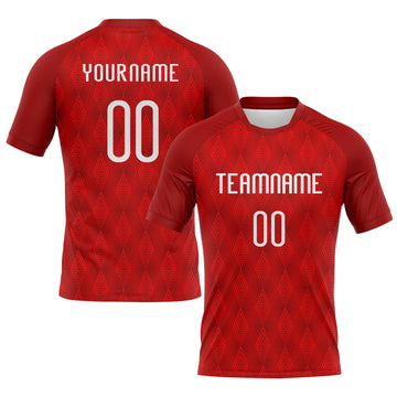 Maxcorners Custom Red White Geometric Shape Sublimation Volleyball Uniform Jersey LM2605