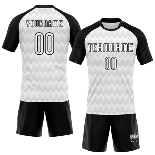 Maxcorners Custom White Black Geometric Shape Sublimation Volleyball Uniform Jersey LM2605