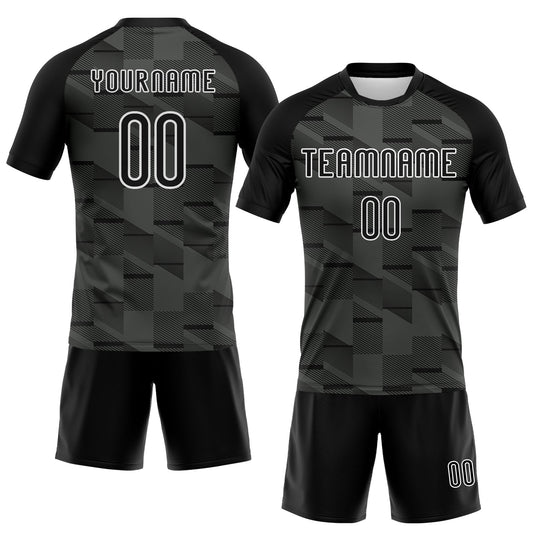 Maxcorners Custom Black White Lines Sublimation Volleyball Uniform Jersey LM2605