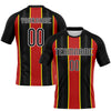 Maxcorners Custom Black Red-Light Yellow Lines Sublimation Volleyball Uniform Jersey LM2605