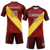 Maxcorners Custom Red Yellow-Black Lines Sublimation Volleyball Uniform Jersey LM2605