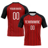 Maxcorners Custom Red White-Black Lines Elite Sublimation Volleyball Uniform Jersey LM2605